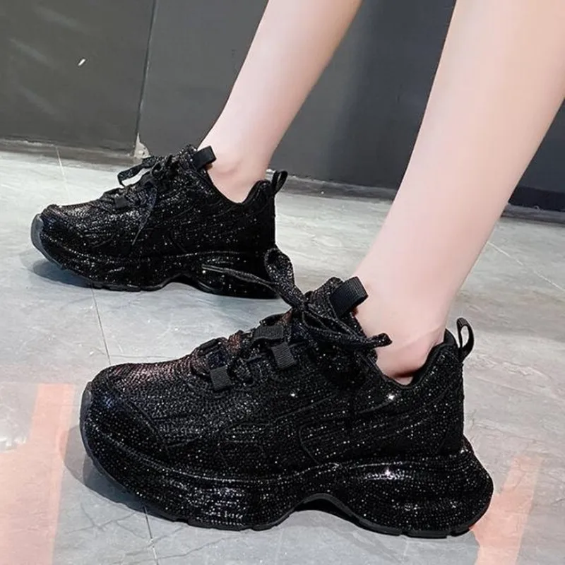Running Shoes Women - Designer Damen Bling Laufschuhe Chunky Sneakers