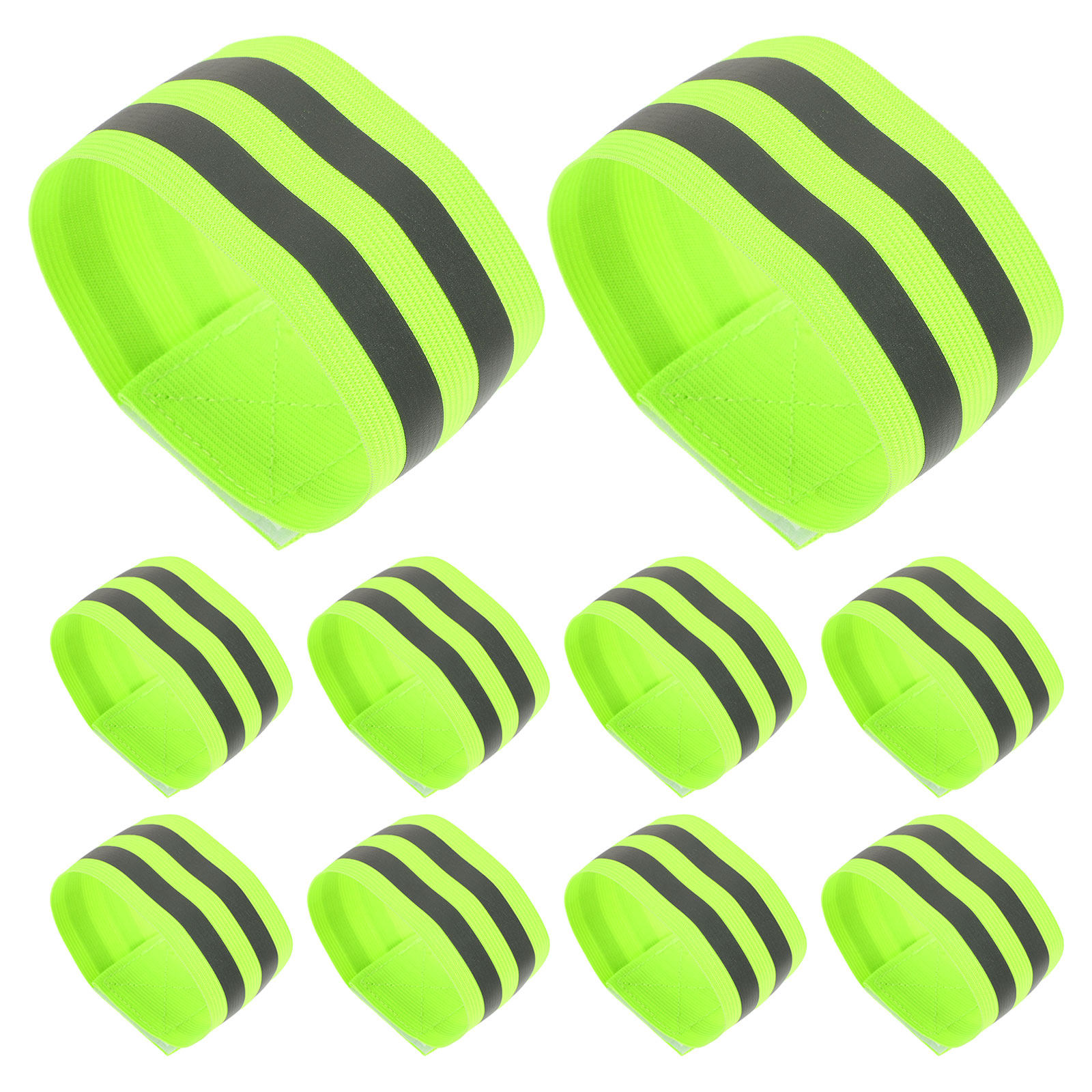 Running Visibility Gear - 10 Stück hochsichtbare, reflektierende Armbänder, elastische