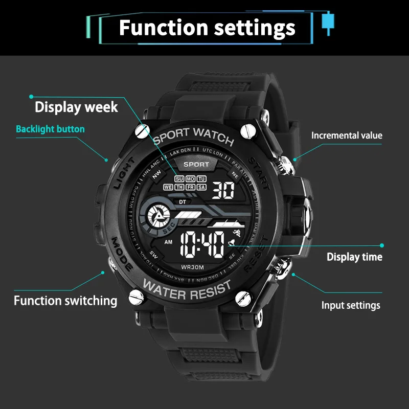 YIKAZE Herren Sportuhr Wasserd – Running Watch Bewertung und Preis